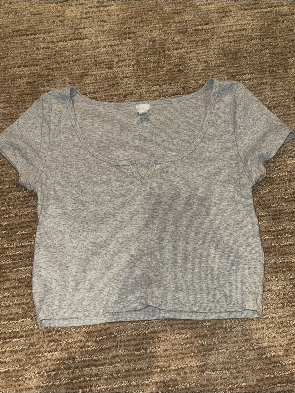 Colsie Heather Grey Scoop Neck Crop Top